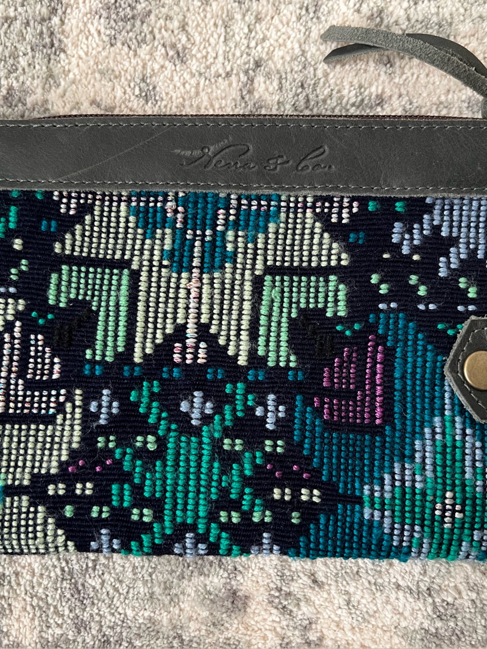 Nena & Co. Teal, Black & Purple Everything Clutch